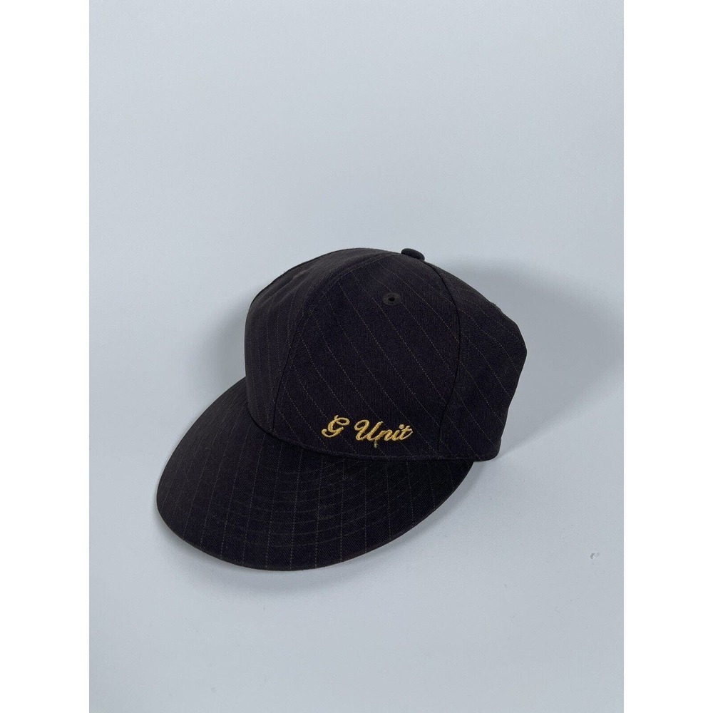 Vintage G-Unit Reebok Fitted Hat Cap Size 7 1/8 Brown Y2K 50 Cent Rapper